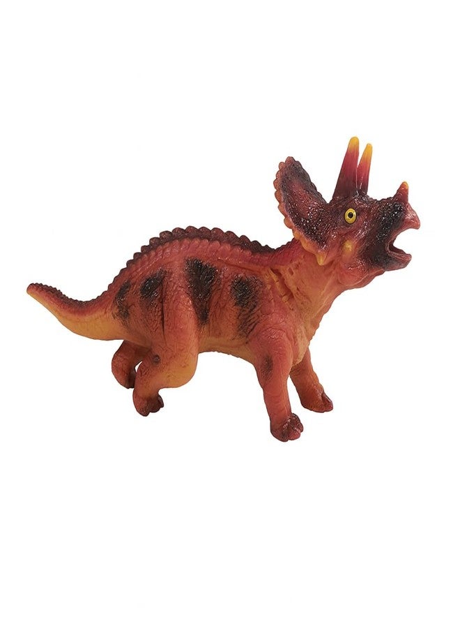 DTR Creation Triceratops Dinosaur Toy with Sound ? 20 cm Red-Brown Dino Figure with 3 Horns | Realistic Prehistoric Animal Toy with Piku Piku Music | Collectible Pack-of-1 - Image 1